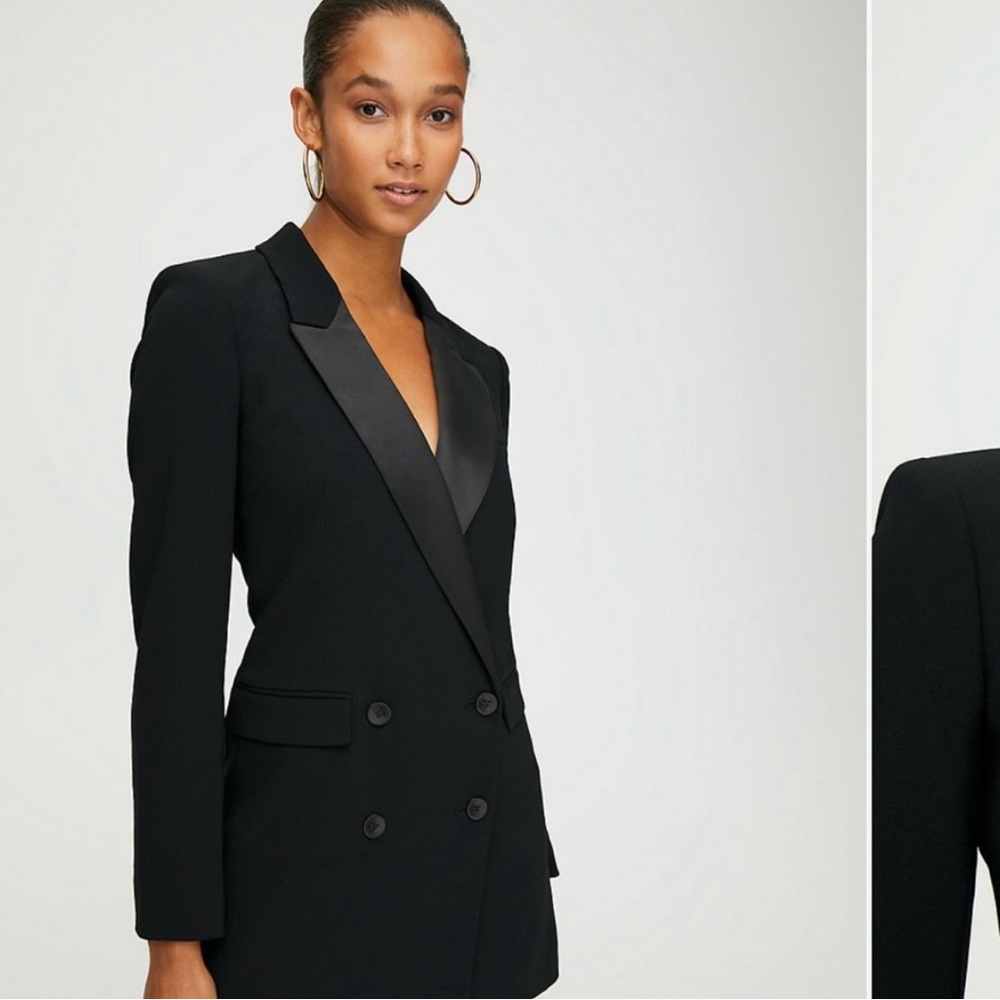 Babaton Black Double Breasted Amell Blazer Dress - Size 2 - Picture 1 of 11